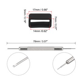 uxcell Watch Band Strap Loops, 14mm Width Rubber Fastener Rings Silicone Watch Retainers for Watch Black 1Set