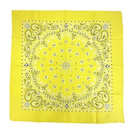 HankieWorld Single Pack Bandanas 60s Premium Cotton Soft Thin Handfeel Large Handkerchief for Men and Women(Yellow)
