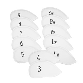 Mikinona 12Pcs Golf Club Head Covers Durable PU Protectors for Clubs Design for Golf Enthusiasts Protects Against Scratches and Impacts