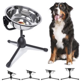 Vexong Elevated Dog Bowl Large Size for Dogs Between 60 and 100 lbs 0.8 Gal 3 Liter Stainless Steel Dog Food Bowl Water Bowl Height Adjustable Non-Slip Raised Dog Bowl Set Metal Stand Durable