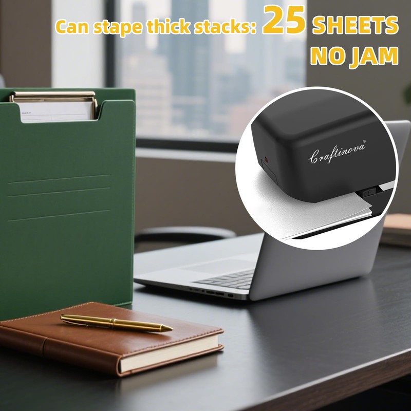 Craftinova Electric Stapler,Automatic,Inclued 2000 Staples and 1 Staple Remover, Heavy
