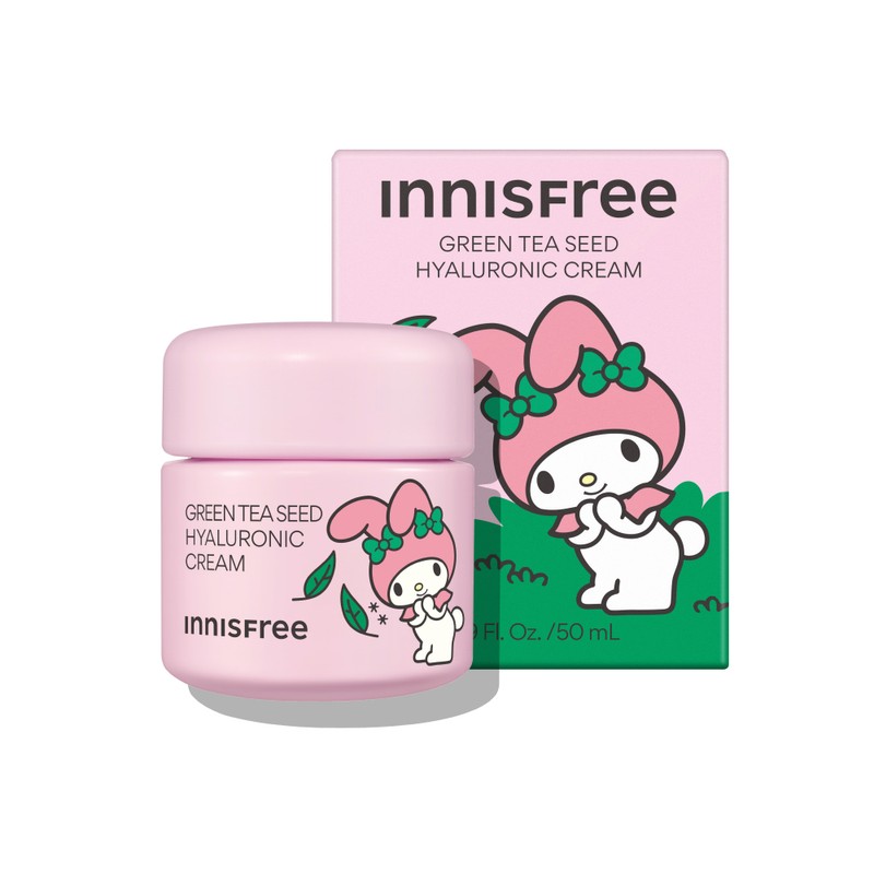 Innisfree / 이니스프리X마이멜로디 그린티 씨드 히알루론산 수분크림 / 진정 보습