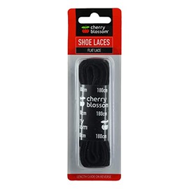 Cherry Blossom Footwear Flat Lace Shoelaces, Black, 180cm
