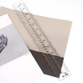 UPTTHOW Acrylic Paper Tearing Ruler Craft Ruler for Cutting Paper to Wavy Line Jagged and Irregular Edges 12'' Measuring Tool for Engineering School Office Architect and Drawing