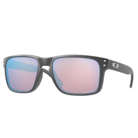 Oakley Mens OO9102 Holbrook Square Sunglasses, Steel/Prizm Snow Sapphire, 57 mm