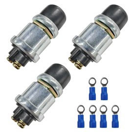 Car Push Start Button Switch, 12V 50A Heavy Duty Car Engine Push to Start Ignition Switch, Waterproof Weatherproof Momentary Start Switch Marine Horn Button for Car Boat Truck (3PCS)