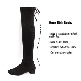 Hitmars Women's Overknee Boots Size 35-43, Boots 02 Black