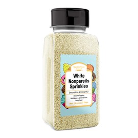 Unpretentious Ivory Nonpareils,1lb, Dessert Topping, Round Sprinkles