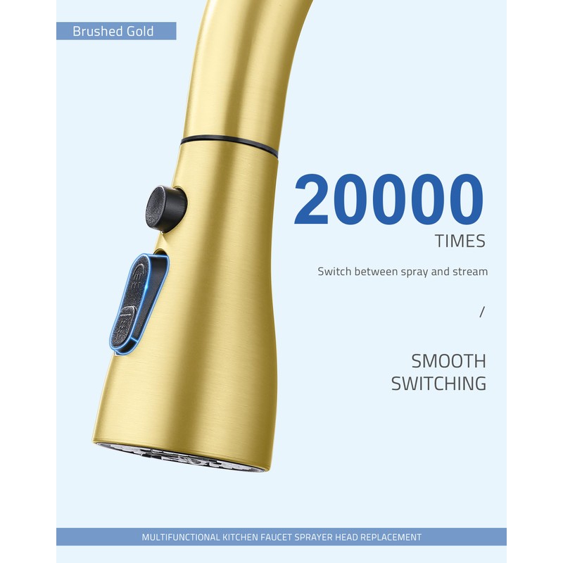 Kitchen Faucet Sprayer Head Replacement - with 15 Adapters Pull