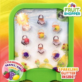 GooGames, Hand-Held Water Games with Floating Treasures, Sensory Fidget Game Adventures, Non-Toxic, No-Mess, Mesmerizing Glitter Fun, 3 Game Cards Included, Refillable, Perfect Travel Toy! (Fruits)