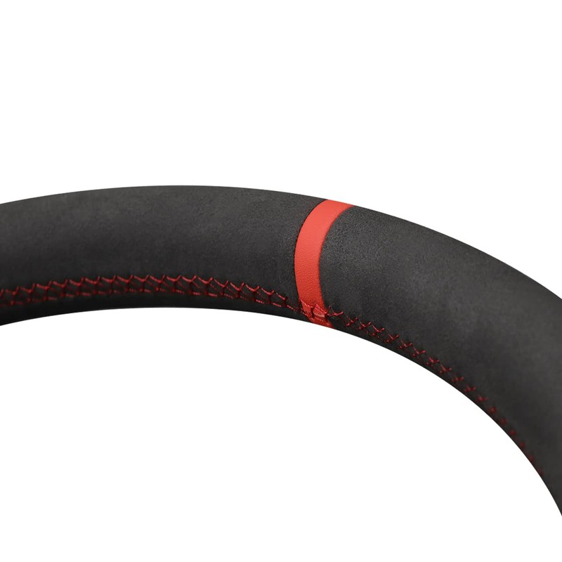MEWANT Hand Stitch Black Suede Steering Wheel Cover Wrap for