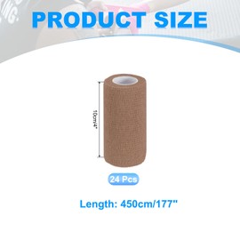 PATIKIL Self Adhesive Bandage Wrap 177" x 4", 24 Pcs Elastic Self Adherent Self Breathable Wrap Tape for Sport Stretch Athletic Wrist Ankle Outdoor Tape, Light Skin