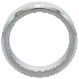 Sabrina Silver Tungsten Carbide 5 mm Flat Wedding Band Thumb Ring His & Hers Mirror Polished Finish Beveled Edges Size 9