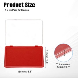 PATIKIL 6.5"x4.5" Large Stamp Pad, Washable Craft Ink Pad for Rubber Stamp Card Making Stamping Scrapbook Fingerprint Footprint Handprint Style 1, Red/Clear