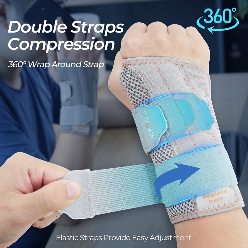 CURECARE 2 in 1 Wrist Brace for Carpal Tunnel, Wrist