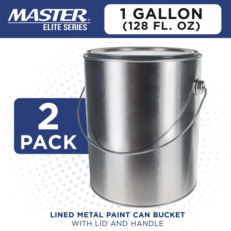 Master Elite 1 Gallon Lined Empty Metal Paint Can Bucket