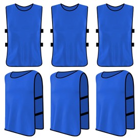 6 x Football Training Bibs, Scrimmage Training Vests Children, Sports Bibs Youth, Sports Training Mesh Bibs, Soccer Bibs, Netball Bibs Kids, Football Bibs Kids for Rugby Cricket Hockey (Dark blue)