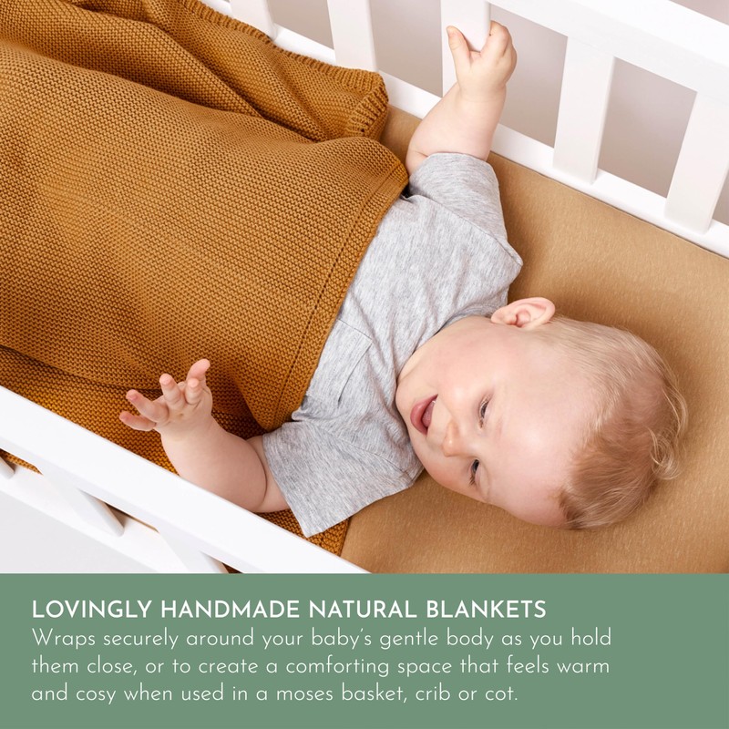 The Little Green Sheep Knitted Cellular Baby Blanket - 75