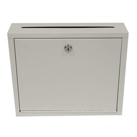 AdirOffice Multi Purpose Mail Box with Lock - Heavy Duty Drop Box - Commercial Suggestion Box -Wall Mountable Safe and Secure Ballot Box - 3" x 10" x 12" - Blue