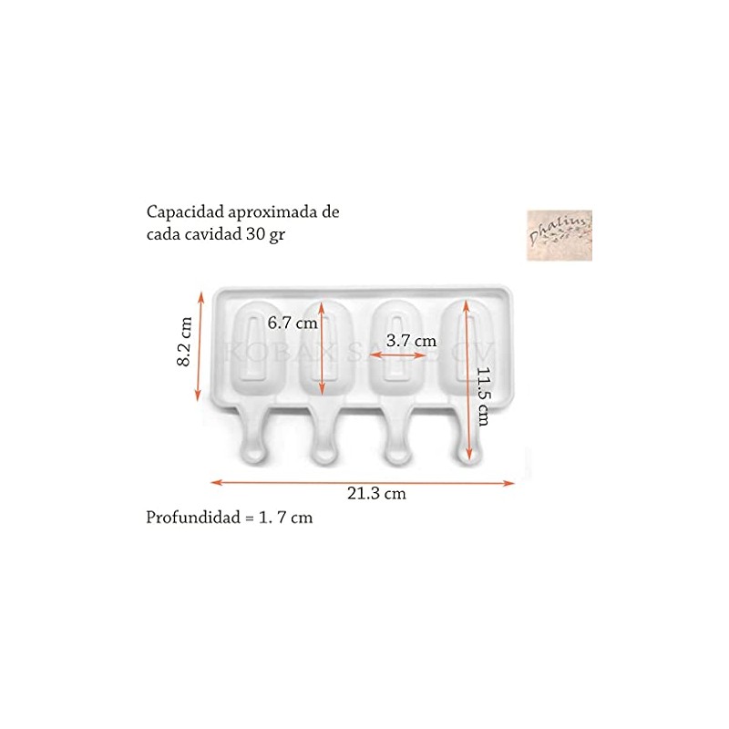Molde de silicon para paletas mini magnum