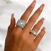 Navirix Rhinestone Rings for Women,Sparkle Crystal Stackable Stretch Rings Set,Glitter