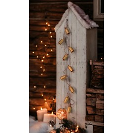 KHUMYAYAD - Metal Cow Gold Bells Decorative Brass Iron Vintage Hanging Decorations Bell for Christmas Garland Decoration Decor Tree Rustic Antique Door