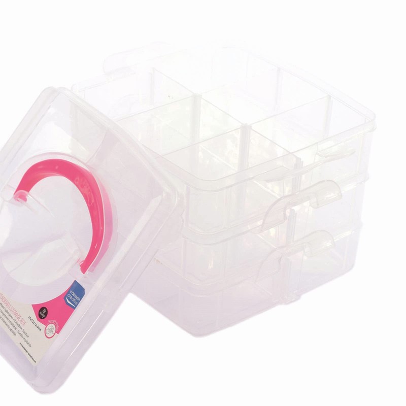 Vaessen Creative 1009-035 Stackable Storage Box 18 Compartments for Storing