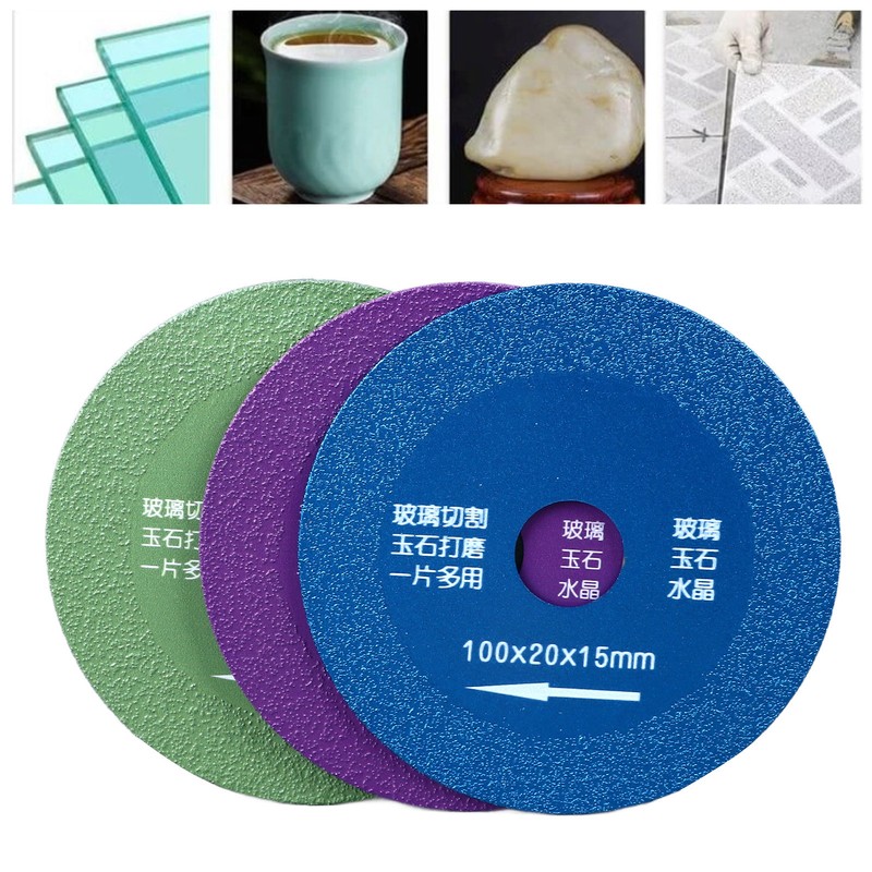 3PCS Set Glass Cutting Disc Green Blue Purple Super Slim