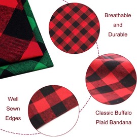 JOTFA 2 Pack Christmas Dog Bandanas, Holiday Plaid Dog Bandanas for Christmas Large Medium Dog Pet (Merry Christmas)
