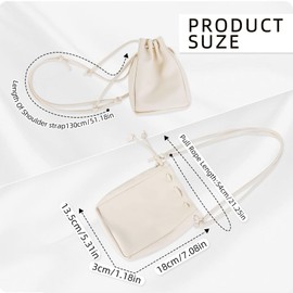 WisePoint Crossbody Purse, PU Leather Small Crossbody Bags for Women, Drawstring Women's Cross body Handbags for Walking (black)