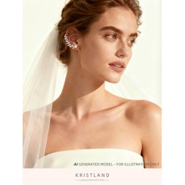 KristLand - S925 Sterling Silver Post Stud Earrings for Women Cartilage Ear Cuffs Hoop Climbe Wedding Wraps Earrings for Women Drop Zircon Cuff Angel Wings