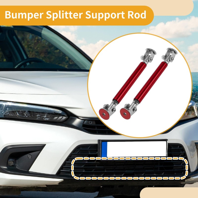 Partuto 2pcs 7.5cm/2.95in Car Splitter Support Rods Adjustable Front Rear