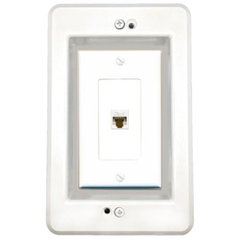 RiteAV 1 Port in-Wall Cable Management Kit Recessed Outlet CAT6 Wall Plate