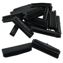 Kemcatui 20Pcs Rectangle End Caps, 2x2/5 Inch Rectangular Tubing Plugs Black Plastic Plug Insert, Rubber Tube Protectors for Chair, Desk, Pipe (50×10 mm)