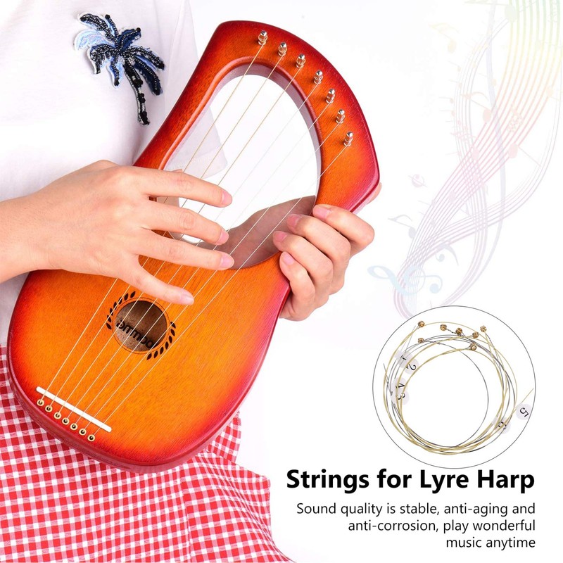 7pcs Lyre Harp String Replacement Metal String Musical Instrument Accessories