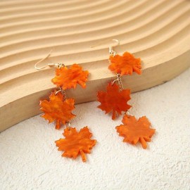 Fall Earrings Orange Earrings for Women Autumn Maple Leaf Dangle Earring Leaf Tassel Jewelry for Party Thanksgiving Jewelry Gift