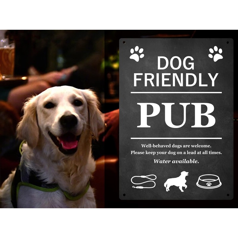 Dog Friendly Pub Printed Vinyl Waterproof Sign - Stylish and