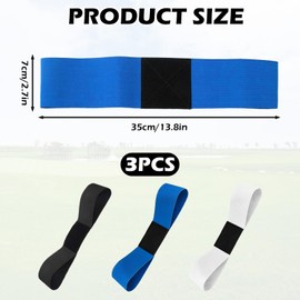 FveVqe 3 Pcs Golf Connection Band, Golf Swing Band, Posture Correction and Strength Training Swing Band Golf, Connection Band Golf for Beginners Experienced Golfers (Blue, Black, White)