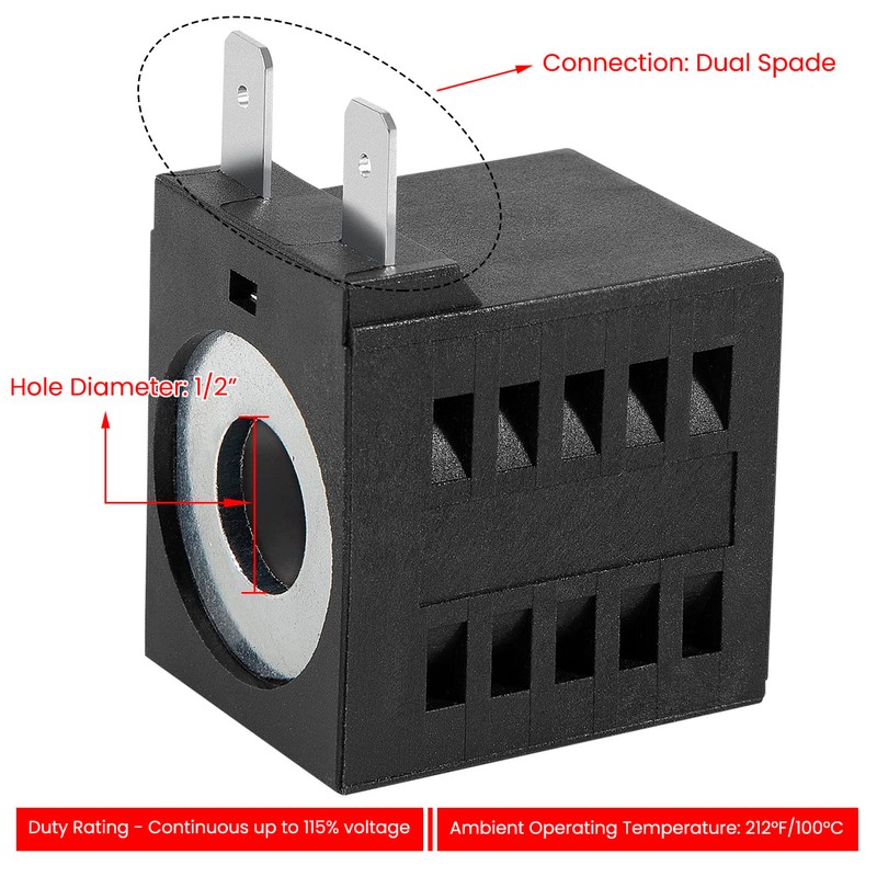10225-96 Solenoid Coil 12VDC 16W Dual Spade Hydraulic Power Unit