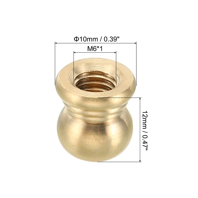 PATIKIL M6 x 1 Thread Brass Cap Nuts Button 20