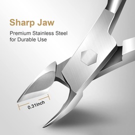 Cuticle Nippers with Cuticle Pusher, Easkep Dead Skin Remover, Scissor Tongs, Durable, Professional Cuticle Remover, Stainless Steel (Silver)