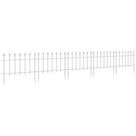 5 Pack White Garden Border Panels Decorative Flower Bed Edging Yard Fencing Model D0100X35CNP for Landscaping & DeckingColor: White Color