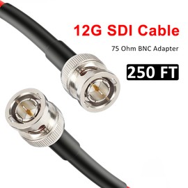 XRDS -RF 12G SDI Cable 250FT, SDI Video Cable 3G/6G/12G 75ohm RG6 BNC Cable Supports HD-SDI/3G/6G-SDI/4K for Video Security Camera SDI Converter, Red