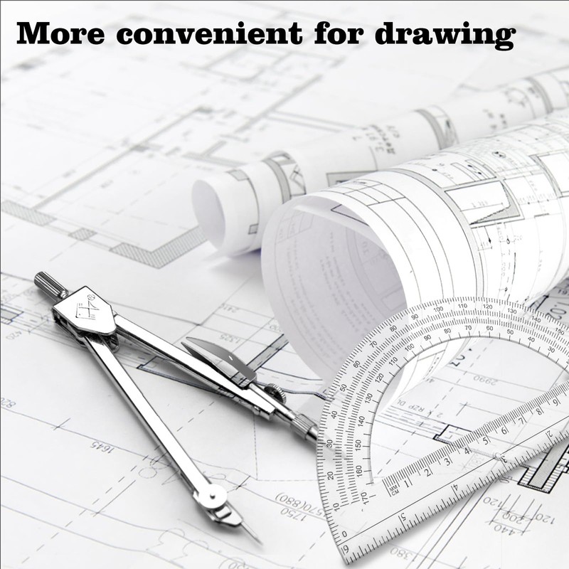 Tdfronien Students Geometry Math Set, Drawing Compass and 6 Inch