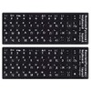 [2PCS Pack] Russian Keyboard Stickers, Computer Keyboard Stickers White Lettering with Black Background for PC Computer Laptop Notebook Desktop (Russian-White)