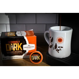 Fresh Roasted Coffee, Seriously Dark Artisan Blend, Kosher | 24 Pods for K Cup Brewers