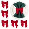 Christmas Napkin Rings- Red Bow Xmas Napkin Holder Rings Chic