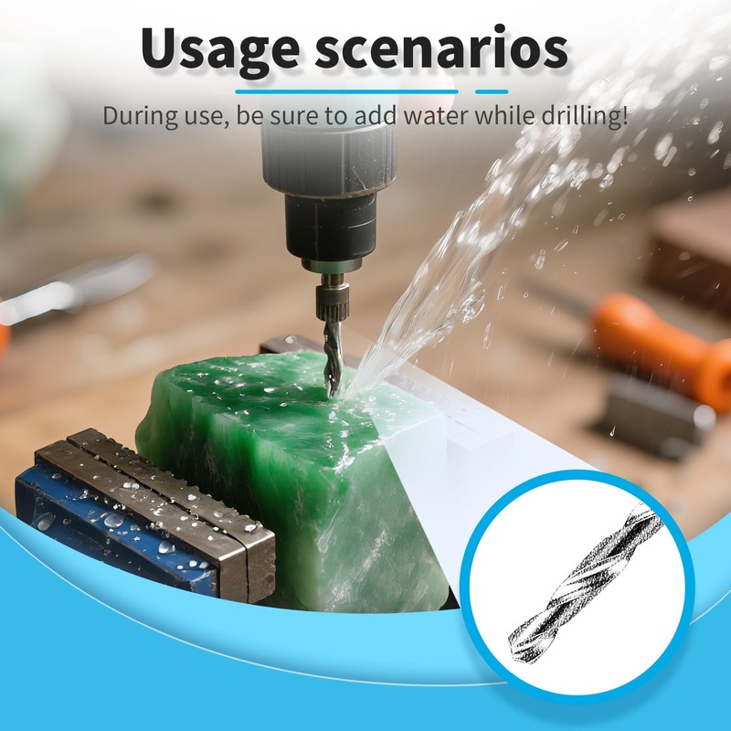 FOCMKEAS 5 Pcs 2.5mm Diamond Drill Bit for Glass, Tile