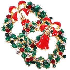 FELTECHELECTR Elegant Christmas Earring Set Alloy Leaf Wreath Earrings Dangles for Women