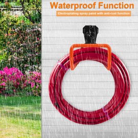 PeoMev Garden Hose Holder Wall Mount Heavy Duty Garden Hose Hanger Free Standing Metal Hose Rack for Outside Yard and Garage (1pcs Orange)